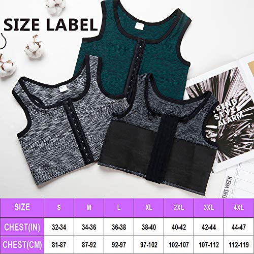 XUJI Plus Size Cotton Chest Binder Short Corset Sport Bra for Tomboy