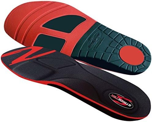 Stridetek Cross Trainer Orthotic Insoles - Arch Support Metatarsal Pad &amp; Gel Plugs Prevent Foot Pain Plantar Fasciitis &amp; Shin Splints - (Red) - Mens 11 / Womens 12 by Stridetek