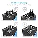 Universal Travel Adapter, International Power Adapter with 4 USB,European Adapter for UK,US,AU,CA,India 150+ Countries,All in One Travel Plug Adapter Europe (Blue New)