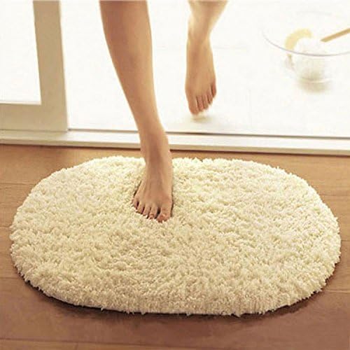 CCNN Home Bathroom Carpets Absorbent Soft Memory Foam Doormat Floor Rugs Oval Non-Slip Bath Mats 40 x 60cm