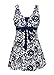 Surenow Women One Piece Skirtini Crossover Porcelain Skirted Plus Size Swimdress Bathing Suits