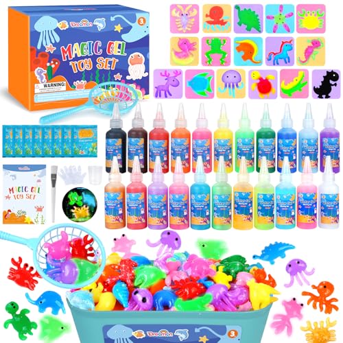 Dreamon Magic Water Gel Toy Kit, DIY 3D Magic Water Gel Toy, Aqua Gelz Set with 22 Colours & 16 Shapes, Creative Toy Gift for Children from 3+, Boys and Girls