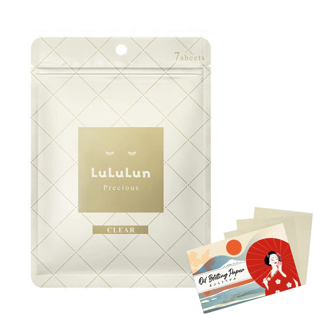 Lululun Precios Facial Sheet Mask White Clear - 7 sheets - Blotting Paper Set