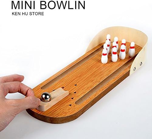 CJRoom Wooden Tabletop Finger Bowling Gameing for Family Kids Adults