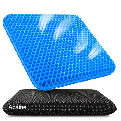Extra Thick Large Pure Gel Seat Cushion for Long Sitting, Breathable Comfort