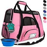 PetAmi Premium Airline Approved Soft-Sided Pet Travel Carrier | Ideal for Small - Medium Sized Cats, Dogs, and Pets | Ventilated, Comfortable Design with Safety Features (Small, Pink)