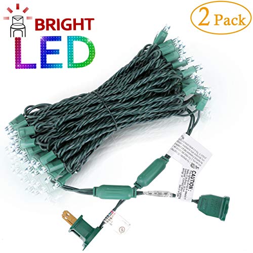 AIDDOMM 2 Pack LED Christmas Lights 50 Counts, for Outdoor and Indoor