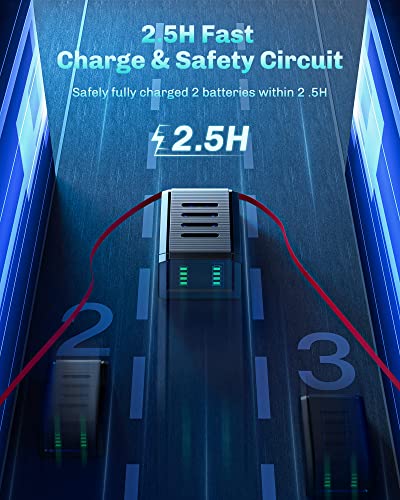 VOYEE Charger for Xbox Controller Battery Pack, 3x2600mAh High Capacity Rechargeable Pack with Fast Station, Led Indicator, Protective Shell One/S/X/Elite/Series X|S