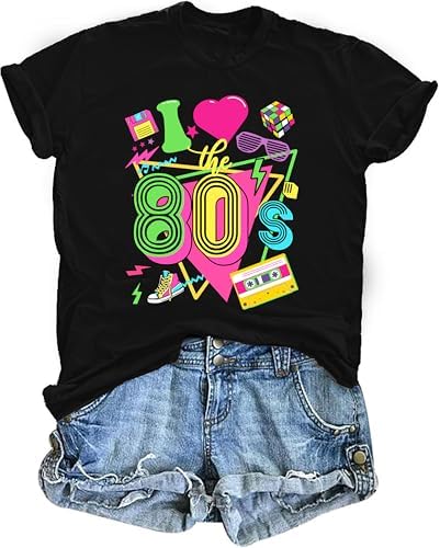 Camiseta Vintage Mujer De Los 80 Con Estampado Batik, Ideal Para Fiestas De Carnaval Y Disfraces Retro De Pop Star