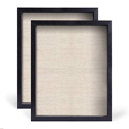 image for FRAME YI Display Shadow Box Frame, Linen Board Wood Showcase, Keep Awa