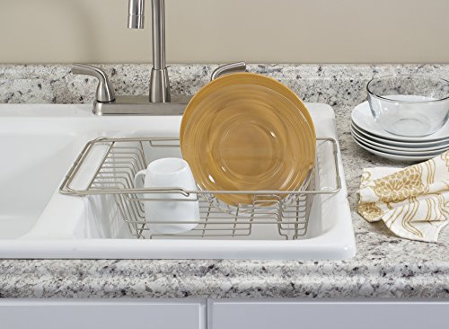 mDesign Kitchen Over-the-Sink Dish Drainer Rack for Drying ...