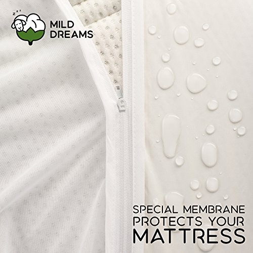 image for Milddreams Waterproof Mattress Cover Encasement Queen - Zippered Mattr