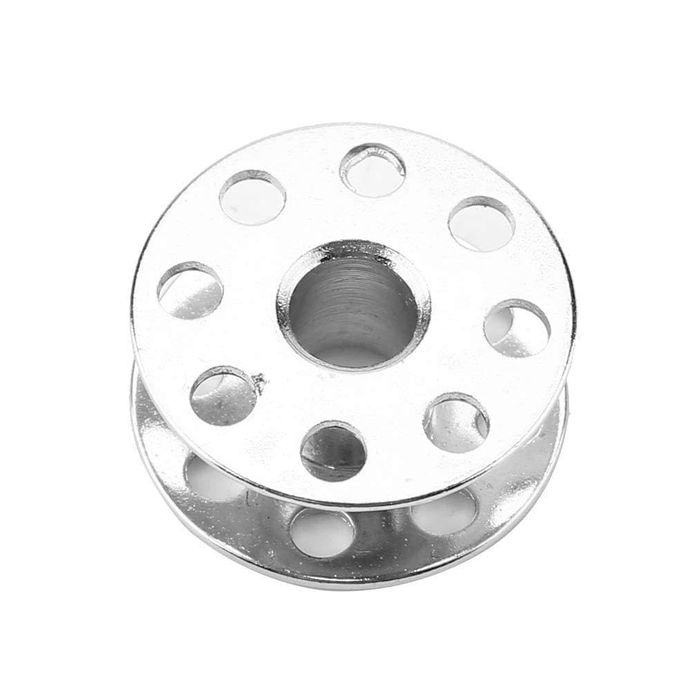 Metal Sewing Machine Bobbins, Universal Industrial, 100 Pieces, 2.1x2.1x0.8cm, Type 270010 with Holes