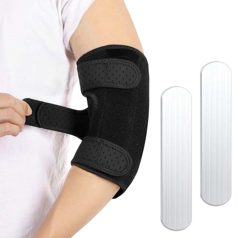 ZOUYUE Elbow Brace, Adjustable Elbow Support with Removable Metal Splints, Elbow Splint for Tennis Elbow Men & Women Tennis Elbow Support Strap, Golfers Elbow Support, Elbow Sleeves for Weightlifting