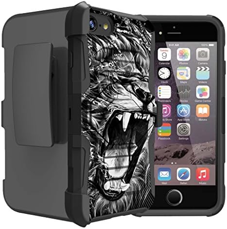 Untouchble Case for Apple iPhone 7 Plus Lion Case, Apple iPhone 7s Plus Case [Max Alpha Holster] Combat Holster Heavy Duty Clip Case Dual Layer Technology and Kickstand - Roaring Lion