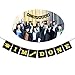 OULII Graduation Banner for Graduations Party Decorations 1313CM Gold Gilding I'M DONE with 3M Golden Ribbon Plastic Threader