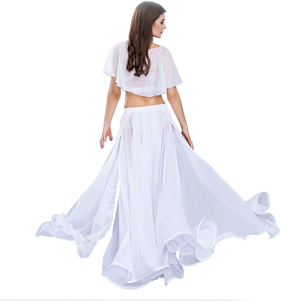 ROYAL SMEELA Training Practice Clothes Belly Dance Skirt Tops Belly Dance Costume Women Chiffon top skirt Set belly dance practice clothes Belly dancer Outfit Sexy Belly Dance Suit Bellydance Dress - Image 4