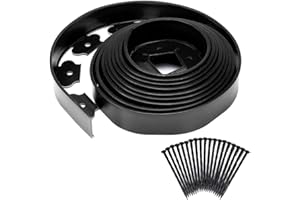 WOWCASE Heavy-Duty No-Dig Outdoor Landscape Edging Kit with Bonus Spiral Polymer Materials Anchoring Spikes, 2 Inch Tall Stra