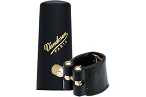 Vandoren LC29P Leather Ligature and Plastic Cap for Baritone Saxophone with 3 Interchangeable Pressure Plates