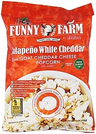 FUNNY FARM, Popcorn, Jal Wht Goat Chdr, Pack of 24, Size 1 OZ