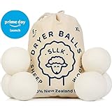 Wool Dryer Balls Organic - Wool Balls for Dryer - Wool Laundry Balls - Wool Dryer Sheets - Dryer Balls Laundry - Clothes Dryer Balls - Natural Fabric Softener Pack 6 New Zealand Wool Safer Alternative