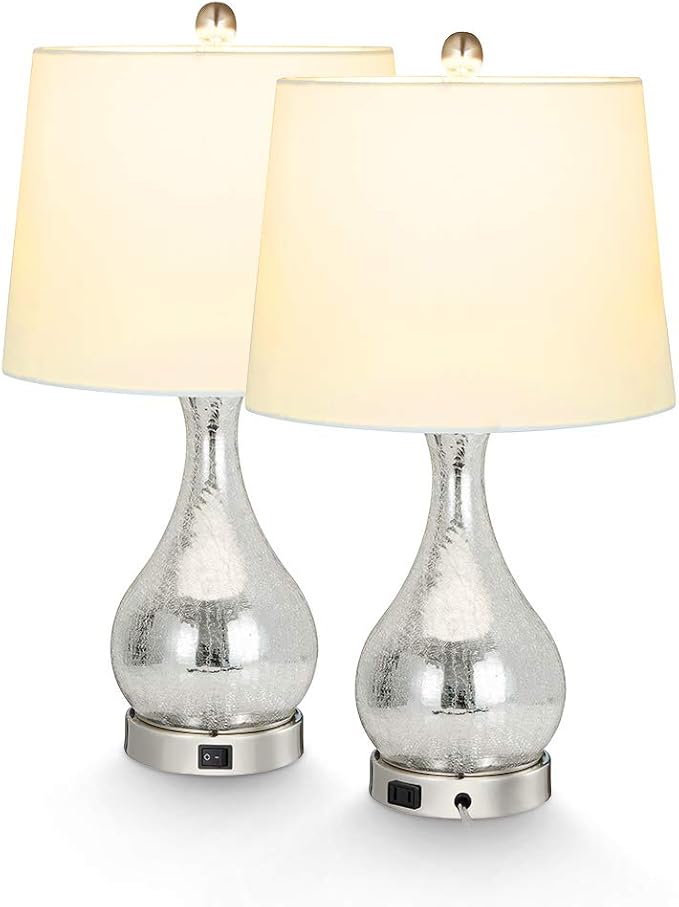 silver crushed velvet table lamp