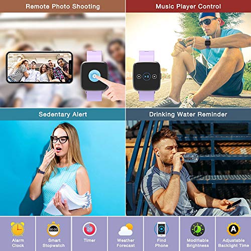 BingoFit Legend Smart Watch Fitness Activity Tracker 1.3'' IPS Color Screen Fitness Watch with Blood Pressure Oxygen Heart Rate Sleep Calorie Monitor Pedometer Watch for Women Men Kids-Blue - Thumbnail 3