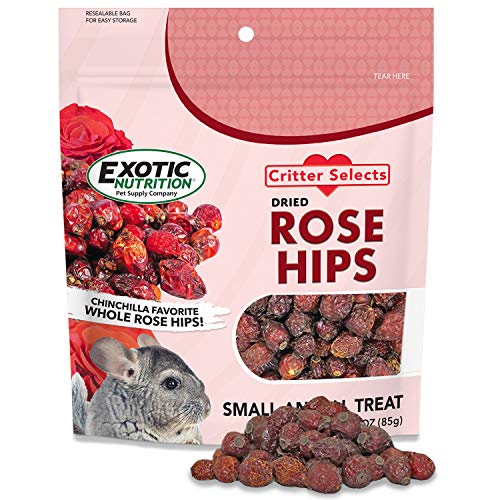 Dried Rose Hips (3 oz.) Healthy Natural Treat Chinchillas, Guinea