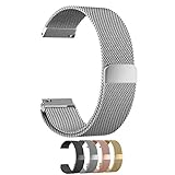 Cbin Quick Release Bracelet - Choice of Color and Width 18mm / 20mm / 22mm / 24mm Stainless Steel Fully Magnetic Closure Milanese Watch Bands for Men and Women (Silver, 24mm)