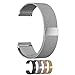 Cbin Quick Release Bracelet - Width 16mm / 18mm / 20mm / 22mm / 23mm Stainless Steel Fully Magnetic Closure Milanese Watch Bands (Silver, 20mm)