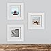 Tiny Mighty Frames 3-Set, Wood Square Instagram Photo Frame, 6x6 (5.5x5.5 Window), 4x4 Mat (3.75x3.75 Window), Hanging (3, White)