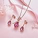 CDE Jewelry Gifts for Mom, Rose Gold Necklace and Earrings Set Jewelry Sets for Women Wife Her