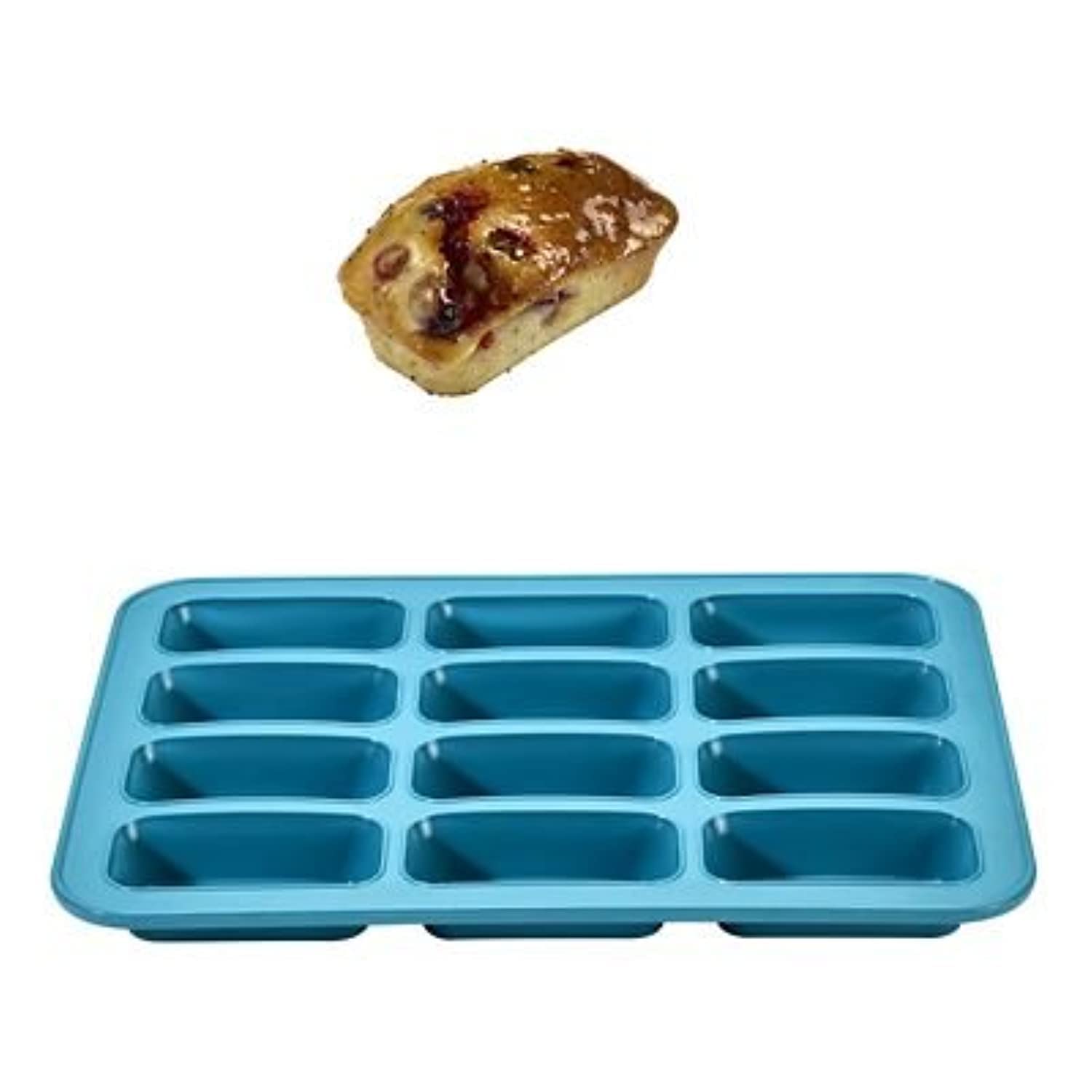 Mini Loaf Reinforced Silicone 12-Cup Cake Tin
