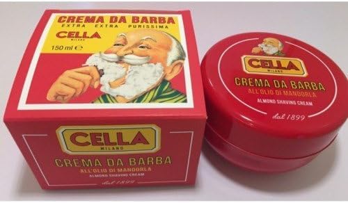 Classic Italian Cella Shave Shaving Creme Soap-150g-Hard Plastic Travel Container by Cella