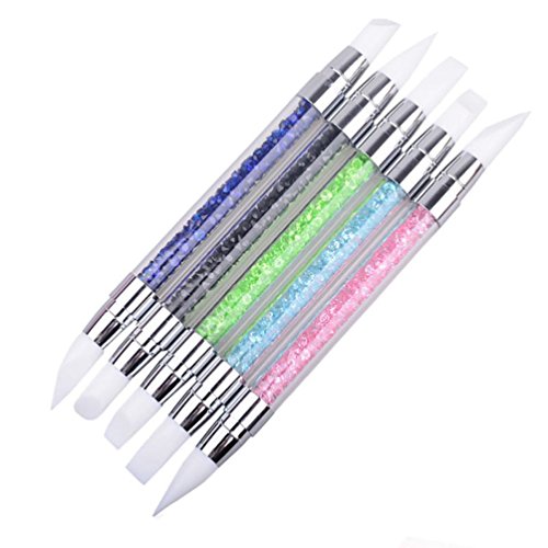 DDLBiz 1Pcs Pencil Strass Nail Art Brush Nail Silicone Brushes With Acrylic Strap