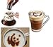 Drhob Hot 16Pcs Coffee Latte Art Stencils DIY Decorating Cake Cappuccino FoamTool CN (Color: White)