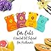 Happy Wax Scented Hanging Car Cub Air Freshener - Cute Car Freshener Infused with Natural Essential Oils. - Assorted 4-Pack (Calming Lavender, Citron Mandarin, Vanilla Orchid, Coastal Tide)