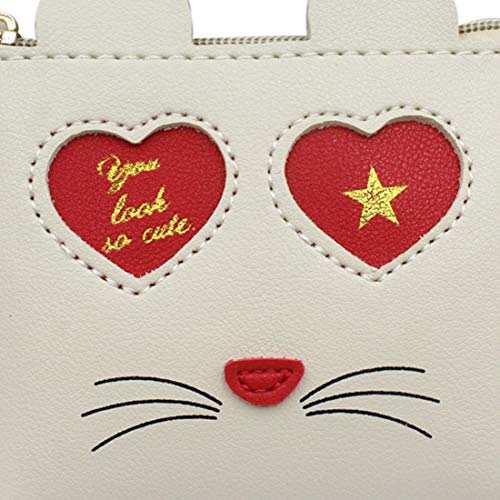 Eilova Cute Animal Cat Little Girl Crossbody Purse Coin Wallet Mini PU Shoulder Bag Handbag for Kid