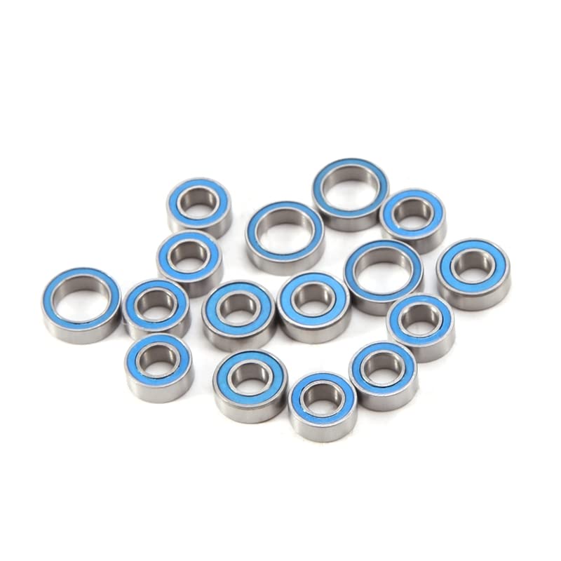 IMCCZONY 16PCS Rubber Sealed Ball Bearing Kit for Tamiya TT02 TT-02 TT02D TT-02D 1/10 RC Car Upgrades Parts Accessories