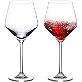KAMMAK Wine Glasses Set of 2, 15 oz Hand Blown Crystal Bordeaux Wine Glasses, Thin Rim & Long Stem, Perfect for Red & White, Daily Use, Wedding Anniversary or Birthday Gift with Gift Box, S83BG45