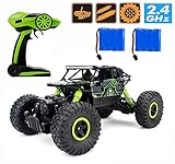 2.4Ghz 1/18 RC Rock Crawler Vehicle Car 4 WD High Speed Remote Control Monster Off Road Truck RTR (Green)