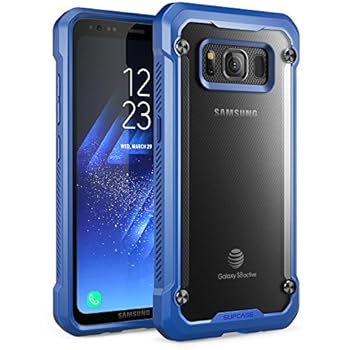 SupCase Samsung Galaxy S8 Active Case, Unicorn Beetle Series Premium Hybrid Protective Frost Clear Case for Samsung Galaxy S8 Active 2017 Release (Not Fit Regular Galaxy S8/S8 Plus) (Frost/Navy)
