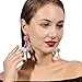 Fan Shape Tassels Dangle Stud Earrings For Women's Girls Bohemia Ethnic Eardrop Jewellery by SUNSCSC