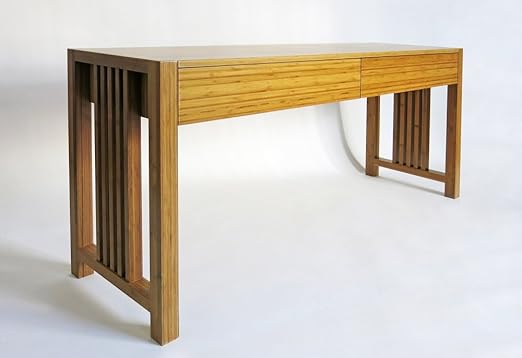 Konsolentisch 160 cm, Bambus massiv natur, Schubladen mit Softclose, 1600 x 78 x 48 cm