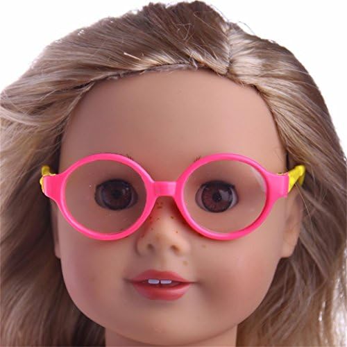 For 18inch American Girl Doll's Clothing Accessories, UPXIANG Doll's Lovely Fashion Plastic Frame Round Shaped Sunglasses for 18 inch Our Generation American Girl Doll Toy