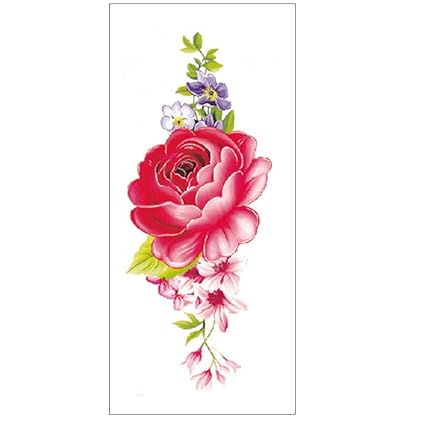 Tzxdbh 10pcs Couleur Croquis Autocollants De Tatouage Fleur