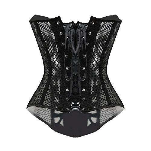 Beauty-You-Donna-Gotico-Corsetto-Bustino-Burlesque-Plus-Dimensioni-con-g-string-Maglia