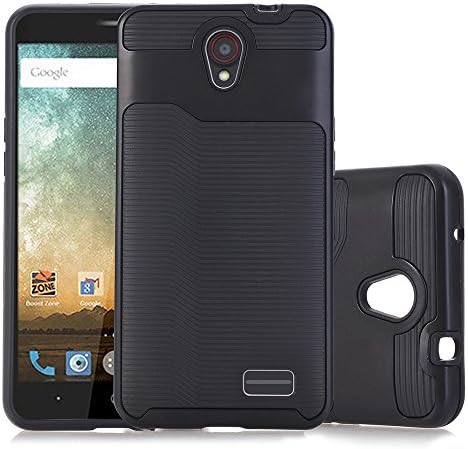 AutumnFall Hybrid Dual Layer Armor Defender Protective Case Cover for ZTE Prestige N9132 / Avid Plus Z828 / Maven 2 Z831 / Sonata 3 Z832 / Chapel / Avid Trio (Black)