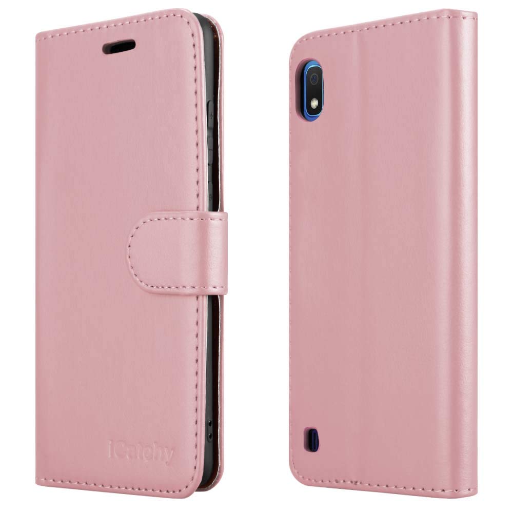 For Samsung Galaxy A10 Case, Wallet Book [Stand View] Card Case Cover Magnetic Closure [Kickstand] Full Protection Premium Leather Folio Case Compatible with Samsung Galaxy A10 Phone Cover (Rose Gold)