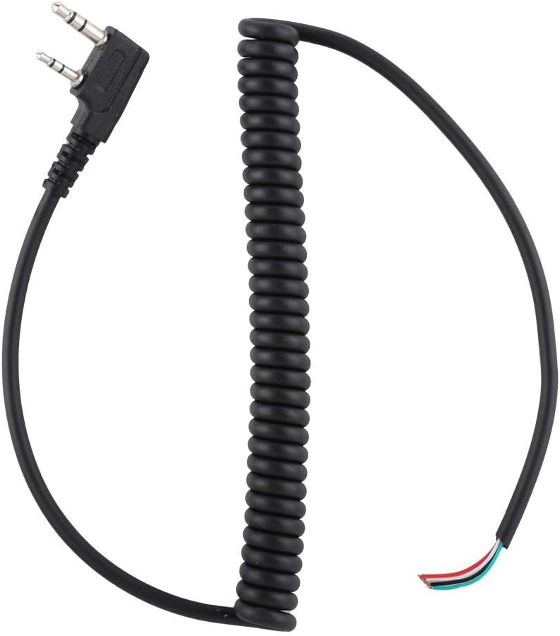 27.6 inch Hand Mic Cable Walkie Talkie Speaker Cable with 3.5mm+2.5mm Dual Interface for UV5R for TK-240 for Linton